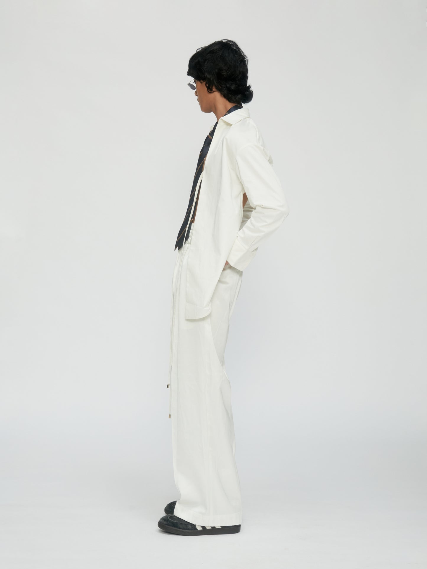 Tie Backless White Shirt