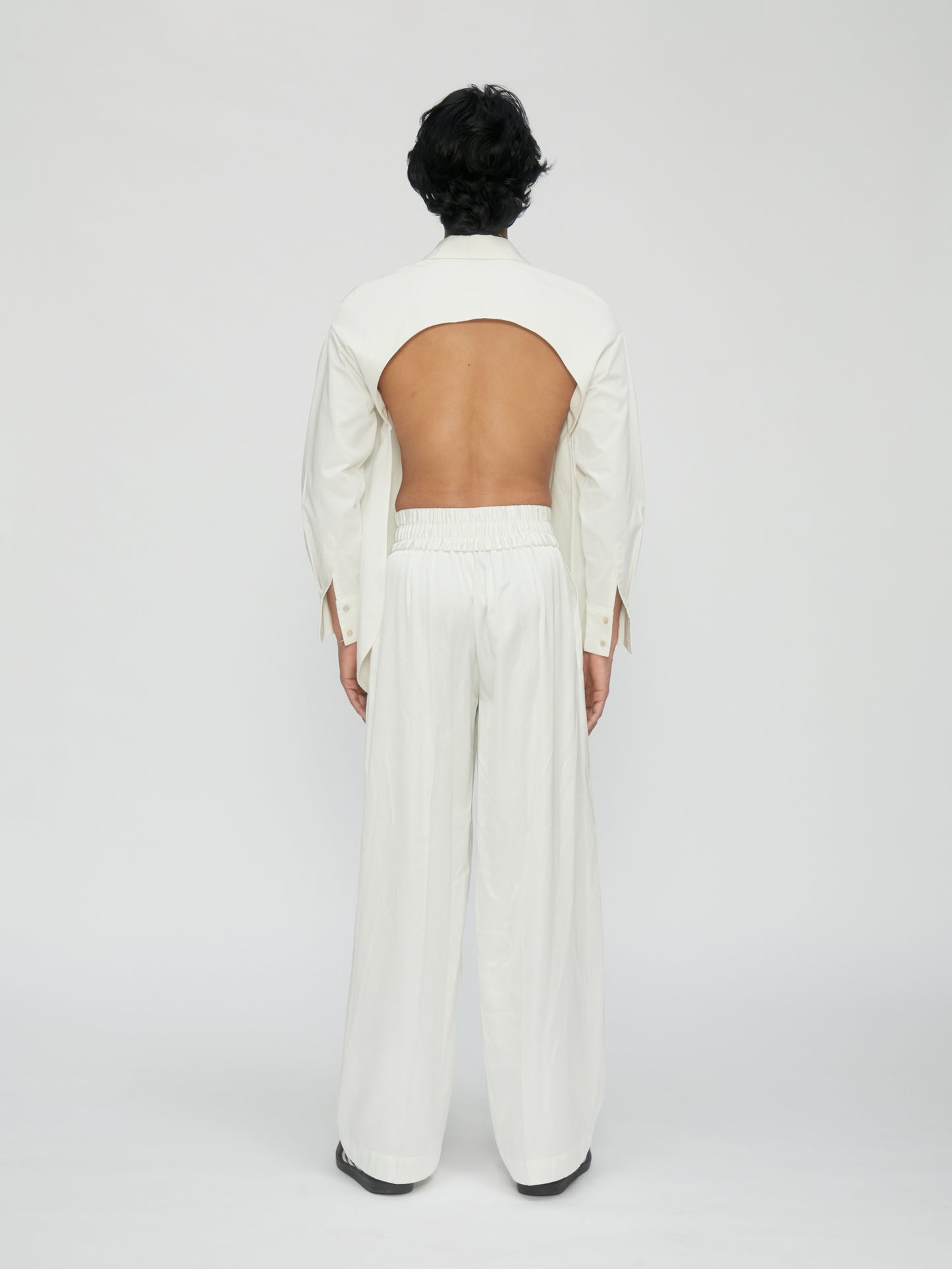 Tie Backless White Shirt