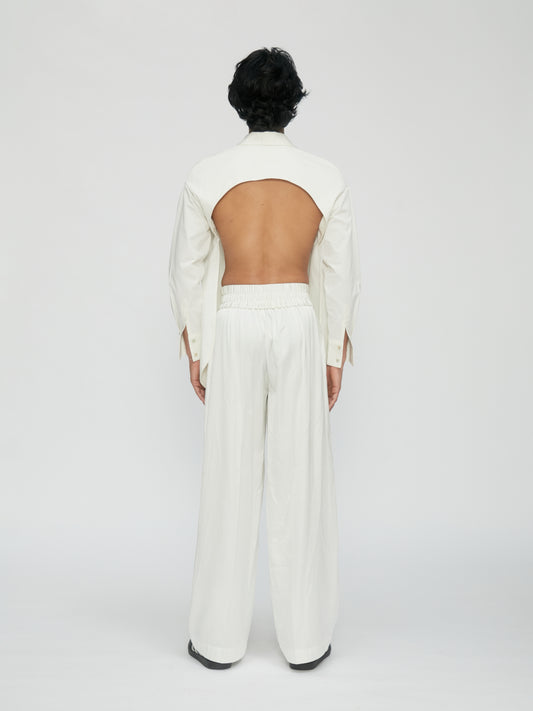 Tie Backless White Shirt